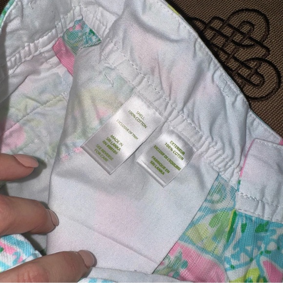 Lilly Pulitzer The Callahan Short Cotton Floral Green Pink Size 4 - Picture 8 of 13